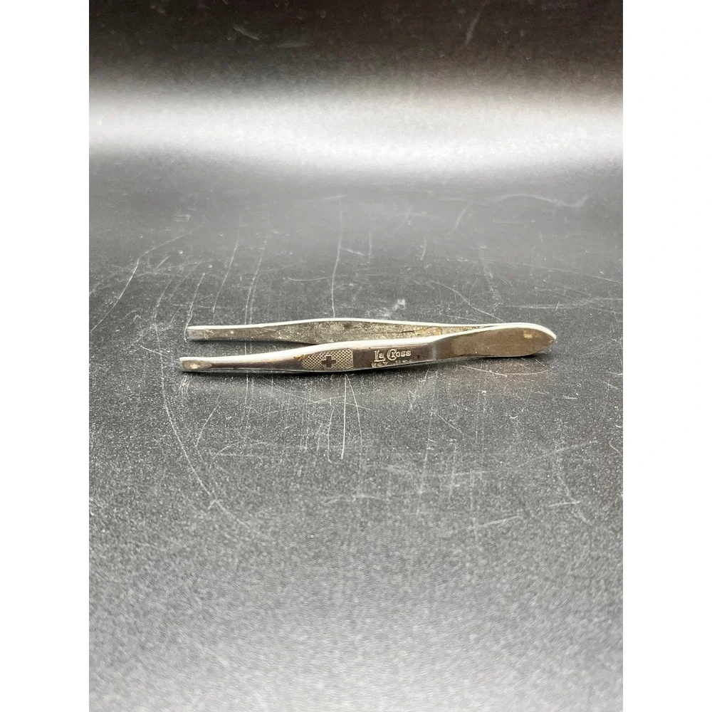 LaCross‎ Tweezers Stainless Steel Precision Eyebrow Tweezers Tool Square Tip Vtg